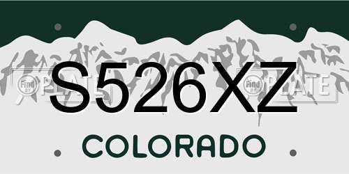 S526XZ Colorado License Plate