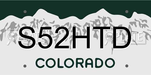 S52HTD Colorado License Plate