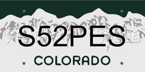 S52PES Colorado License Plate
