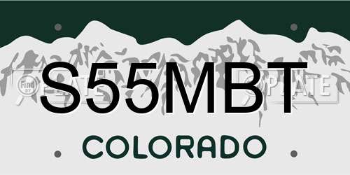 S55MBT Colorado License Plate