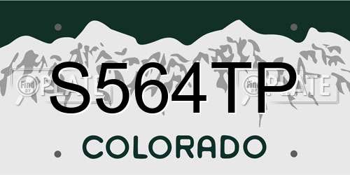 S564TP Colorado License Plate
