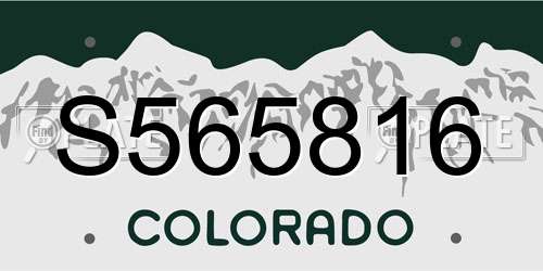 S565816 Colorado License Plate