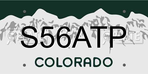 S56ATP Colorado License Plate