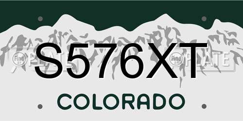 S576XT Colorado License Plate