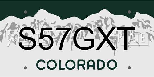 S57GXT Colorado License Plate