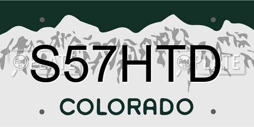 S57HTD Colorado License Plate