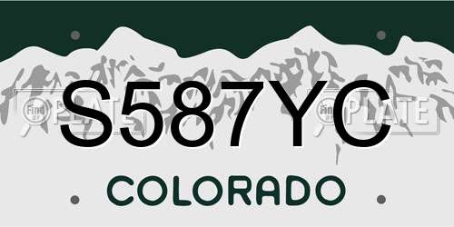 S587YC Colorado License Plate