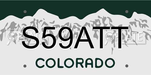 S59ATT Colorado License Plate