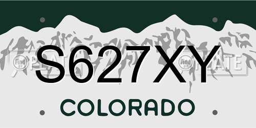 S627XY Colorado License Plate