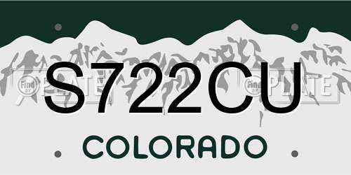 S722CU Colorado License Plate