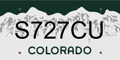 S727CU Colorado License Plate