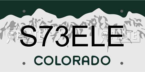 S73ELE Colorado License Plate