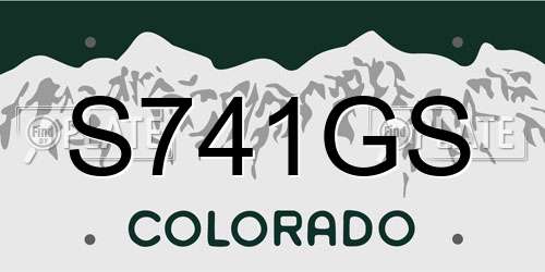 S741GS Colorado License Plate
