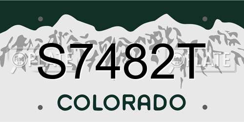 S7482T Colorado License Plate