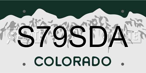 S79SDA Colorado License Plate