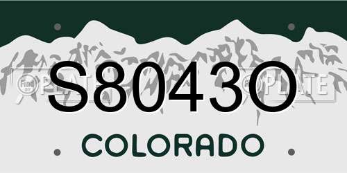 S8043O Colorado License Plate