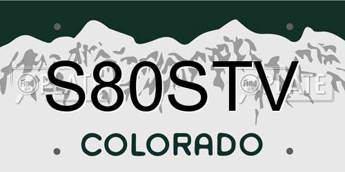S80STV Colorado License Plate