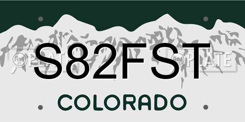 S82FST Colorado License Plate