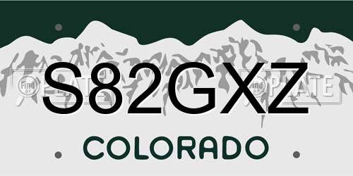 S82GXZ Colorado License Plate