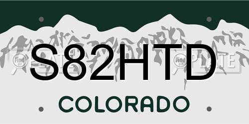 S82HTD Colorado License Plate
