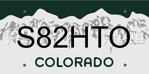 S82HTO Colorado License Plate