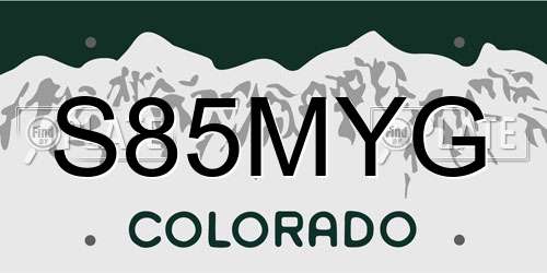 S85MYG Colorado License Plate