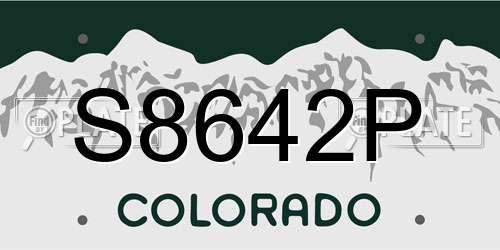 S8642P Colorado License Plate
