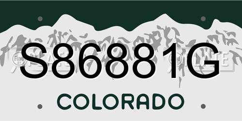 S86881G Colorado License Plate