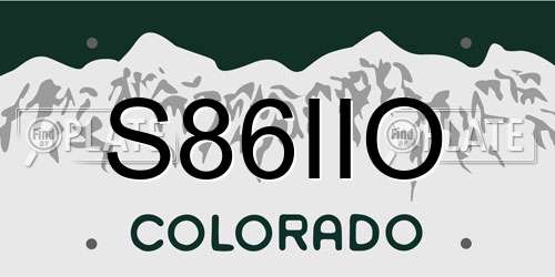 S86IIO Colorado License Plate
