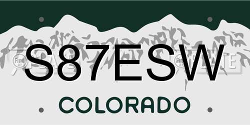 S87ESW Colorado License Plate