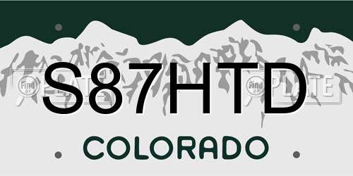 S87HTD Colorado License Plate