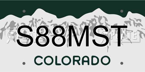 S88MST Colorado License Plate
