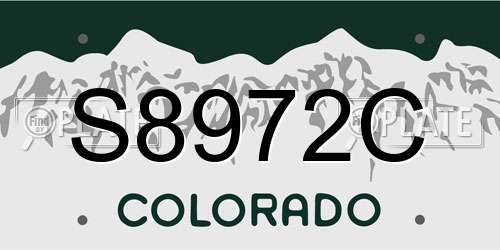 S8972C Colorado License Plate
