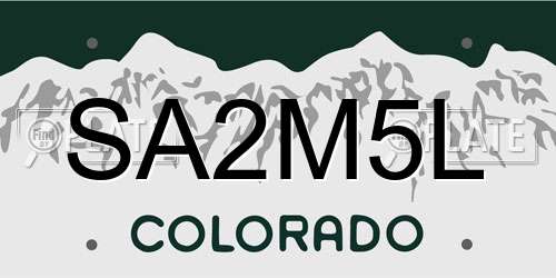 SA2M5L Colorado License Plate