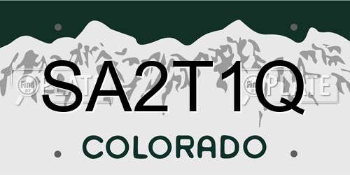 SA2T1Q Colorado License Plate