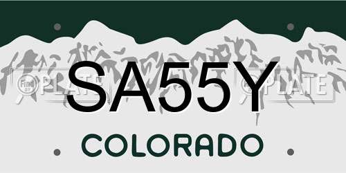 SA55Y Colorado License Plate