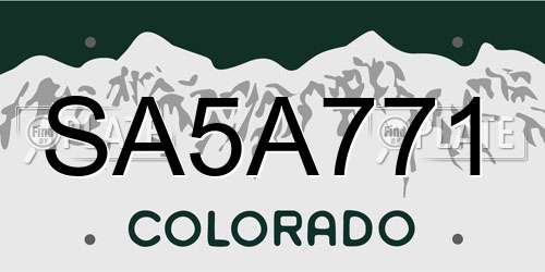 SA5A771 Colorado License Plate