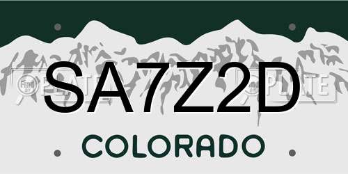 SA7Z2D Colorado License Plate