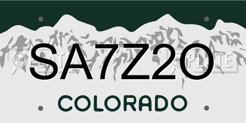 SA7Z2O Colorado License Plate
