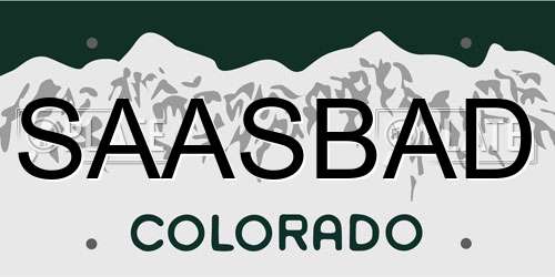 SAASBAD Colorado License Plate