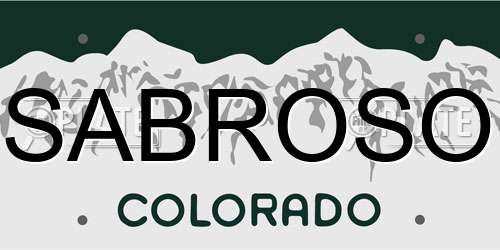 SABROSO Colorado License Plate