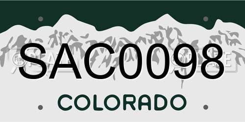 SAC0098 Colorado License Plate
