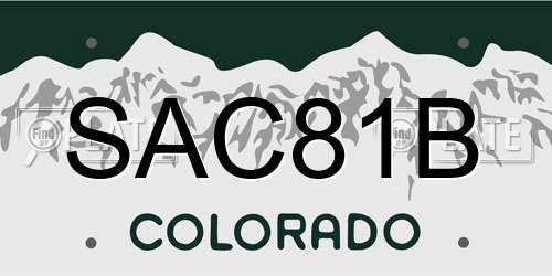 SAC81B Colorado License Plate