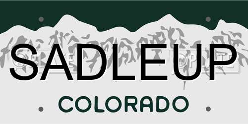 SADLEUP Colorado License Plate