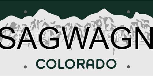 SAGWAGN Colorado License Plate