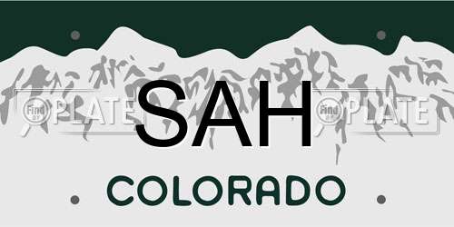 SAH Colorado License Plate
