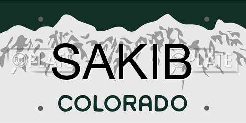 SAKIB Colorado License Plate