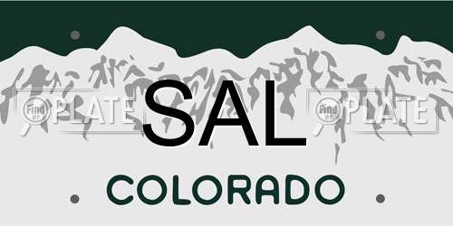 SAL Colorado License Plate