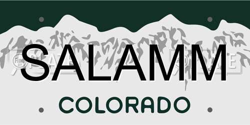 SALAMM Colorado License Plate