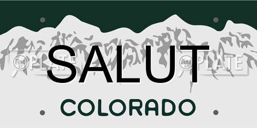SALUT Colorado License Plate